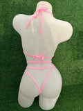 JILLYROCKS 2 pc set tear drop bikini top O-ring strap thong bikini bottom rave festival stripper exotic dancewear