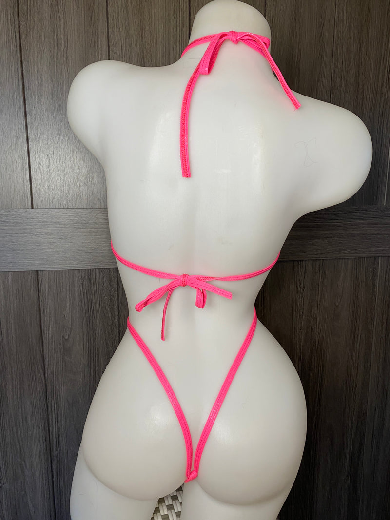 JILLYROCKS 1 Pc Exotic Orange sequin DIAMOND thong bodysuit