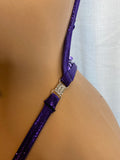 JILLYROCKS 1 Pc Lavender sequin mesh purple exotic thong bodysuit