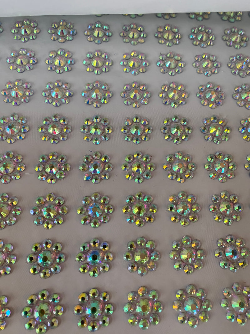 JROCK DESIGNS Hot Fix  Crystal and AB flowers