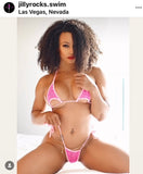 JILLYROCKS 2 pc UB Underboob micro bikini top tie side thong bottom