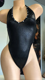 JILLYROCKS KITA BLACK LACQUER COLLECTION V Bodysuit thong