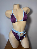 JILLYROCKS 2 PC ARIKA Purple mesh Triangle top High waist set