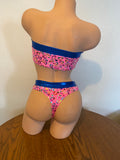 JILLYROCKS 2 Pc ARIKA  Pink Hearts tube top High waist thong bikini
