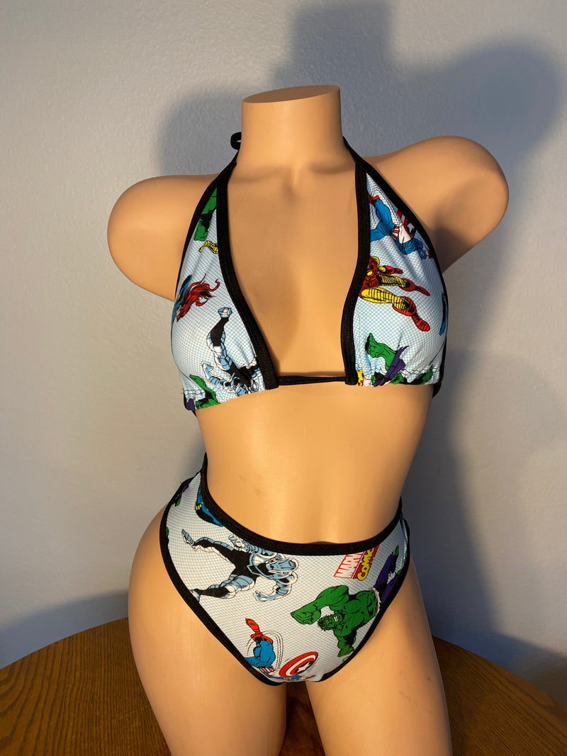 JILLYROCKS 2 PC MARVEL Triangle top High waist