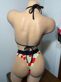 JILLYROCKS 2 Pc ARIKA Cherry triangle top High waist thong bikini