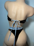 JILLYROCKS 2 Pc ARIKA Tie tube top High waist thong bikini rhinestones